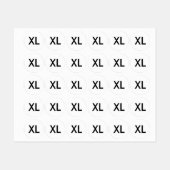 服の衣類用XLサイズラベル ラベル (シート)