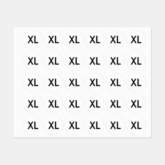服の衣類用XLサイズラベル ラベル (シート)