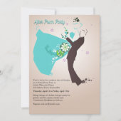 服を着せられたカップルの(青い)招待状 招待状 (正面)