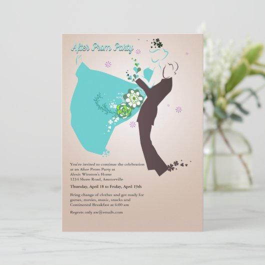 服を着せられたカップルの(青い)招待状 招待状 (スタンド正面)