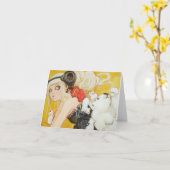 服を着せられた無秩序のメッセージカード カード (黄色い花)