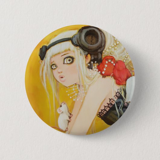 服を着せられた無秩序ボタン 缶バッジ (正面)