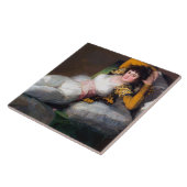 服を着たマジャ、フランシスコ・ゴヤ タイル (側面)