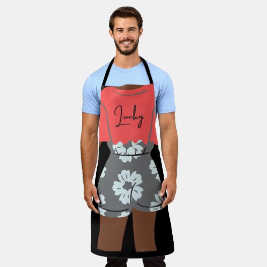 服を着た体 エプロン (着用した状態)