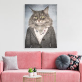 服を着た猫 キャンバスプリント (インサイチュ (リビング))