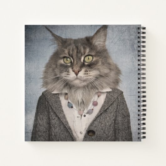 服を着た猫 ノートブック (裏面)