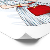 服を着た美しスタイリッシュい女の子とファッション ポスター (角)