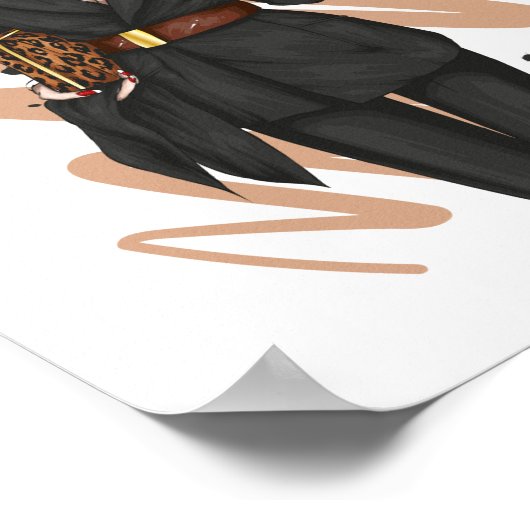 服を着た美しスタイリッシュい女の子とファッション ポスター (角)