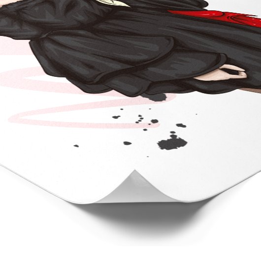 服を着た美しスタイリッシュい女の子とファッション ポスター (角)