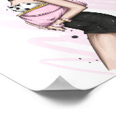 服を着た美しスタイリッシュい女の子とファッション ポスター (角)