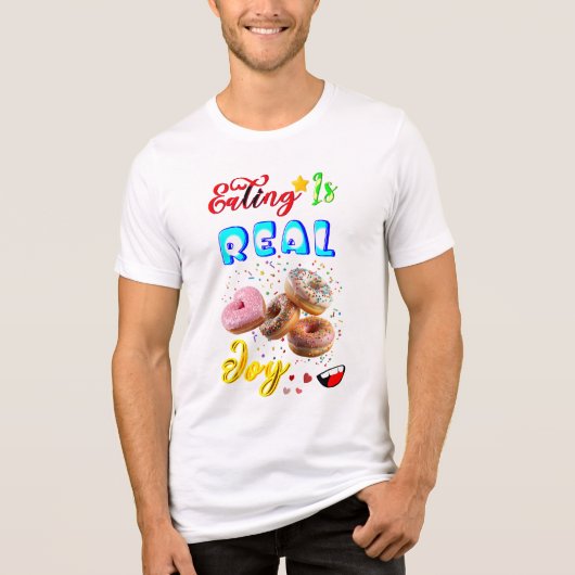 服を食べるのは本当の喜び トライブレンドTシャツ (正面)