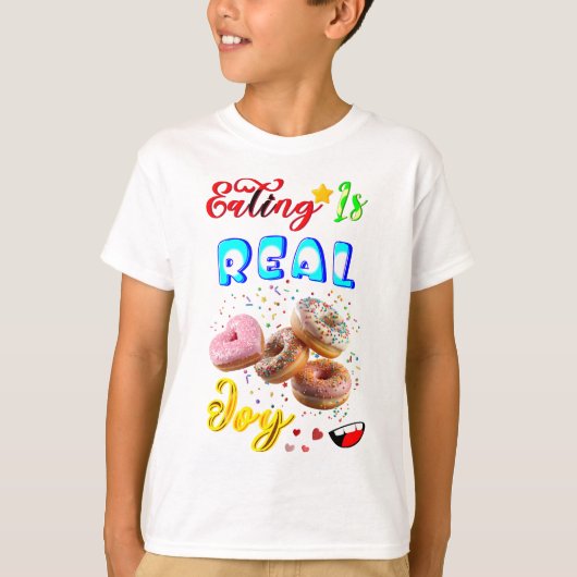 服を食べるのは本当の喜び Tシャツ (正面)