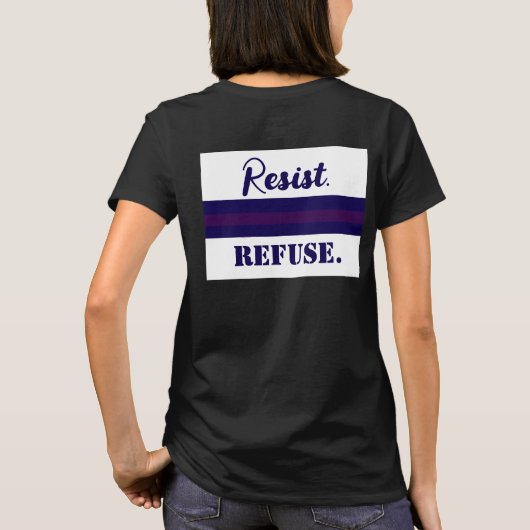 服従を拒否するアンチ権威主義 Tシャツ (裏面)