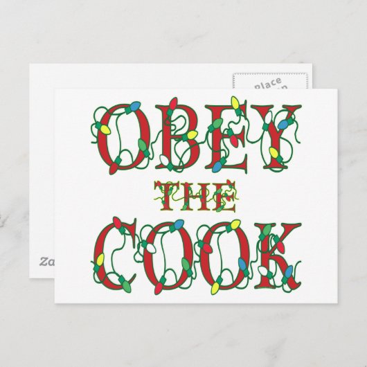 服従調理師ことわざホリデーライト シーズンポストカード (正面/裏面)