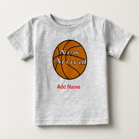 服生まれたばかりのカスタムアメリカBAsketball Onsies ベビーTシャツ (正面)