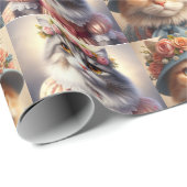 服装の整った猫コラージュ ラッピングペーパー (ロールコーナー)