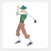 服装の良いゴルファー スクエアシール (正面)