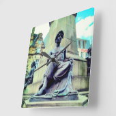 服装は半身 スクエア壁時計 (傾斜)