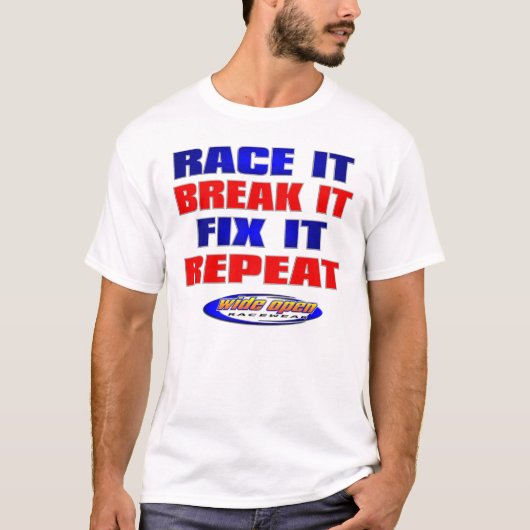 服装を競争させる競争の壊れ目の苦境の繰り返し Tシャツ (正面)