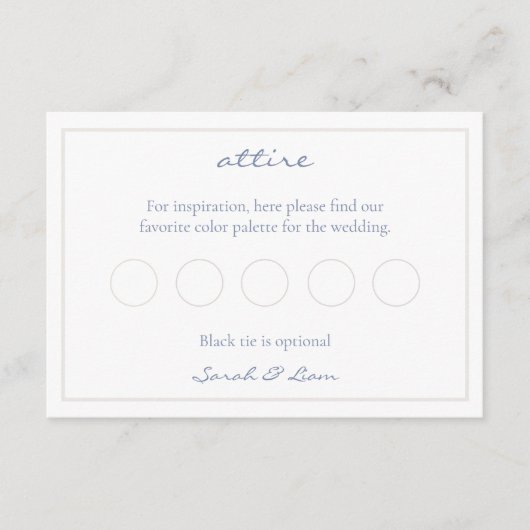 服装空白のドレスコードパステルズウェディングRSVP エンクロージャーカード (正面)