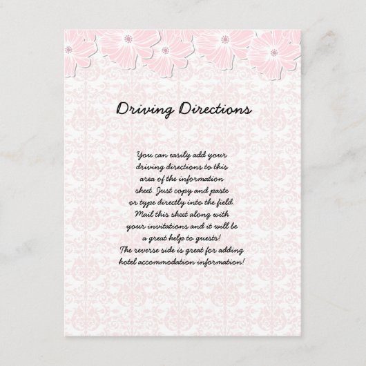 服装結婚情報シート エンクロージャーカード (正面)