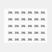 服 3XL サイズ ラベル 衣服 アパレル (シート)