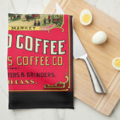 望ましいフランスの市場ローストコーヒー キッチンタオル (四つ折り)