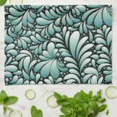 望ましいフルーアパターン（ミニグリーン） キッチンタオル (折り畳み)