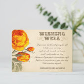 望ましい結婚良いヴィンテージオレンジのバラ エンクロージャーカード (スタンド正面)