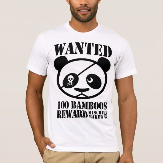 望まれたパンダのワイシャツ Tシャツ (正面)