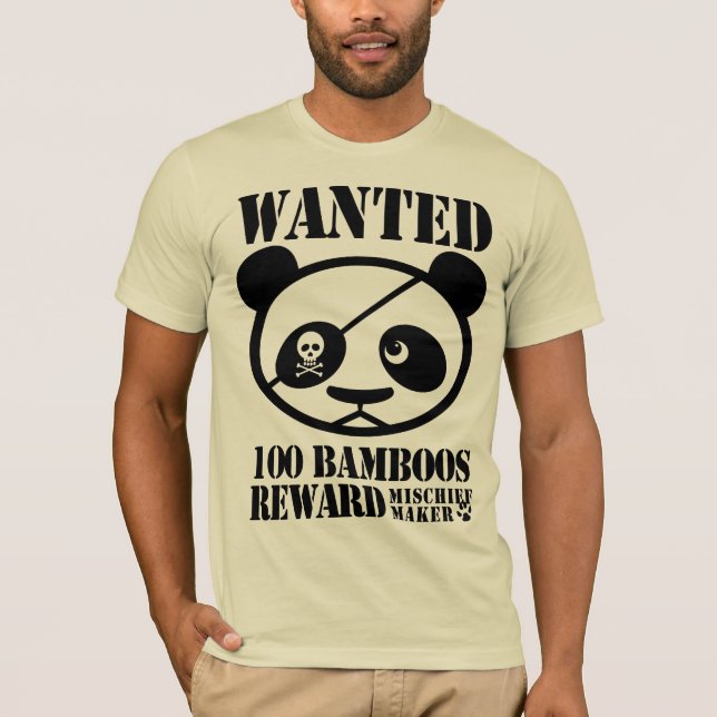 望まれたパンダのワイシャツ Tシャツ (正面)
