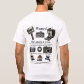 望まれた古いカメラのTシャツ Tシャツ (裏面)