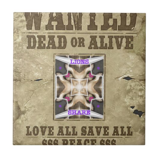 望まれた平和、愛、インスピレーション:広がる調和 タイル (正面)