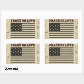 望まれた平和 長方形シール (シート)