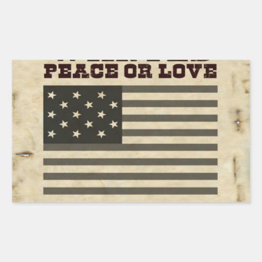 望まれた平和 長方形シール (正面)