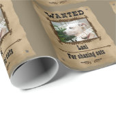 望まれた野生の西ポスターカスタムなペット写真Giftwrap ラッピングペーパー (ロールコーナー)