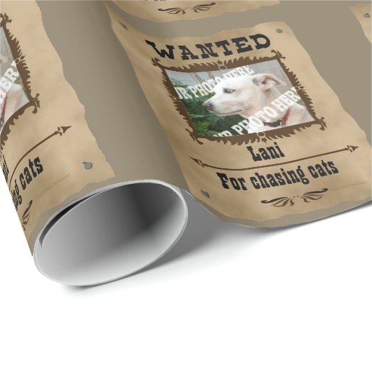 望まれた野生の西ポスターカスタムなペット写真Giftwrap ラッピングペーパー (ロールコーナー)