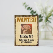 望まパーソナライズされたしいポスター、ウェスタンスタイル誕生日 招待状 (スタンド正面)