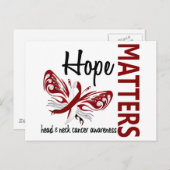 望みは蝶の頭と頸のがんに関する ポストカード (正面/裏面)