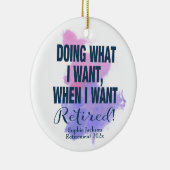 望むやり方をする水彩の退職 セラミックオーナメント (右)