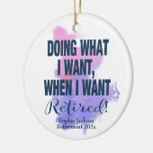 望むやり方をする水彩の退職 セラミックオーナメント (左)