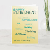 望む幸せな退職のゴルフ航行の休日 シーズンカード (正面)