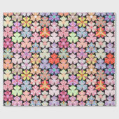 望峰カラフル曼荼羅の模様の包装紙 ラッピングペーパー (フラット)