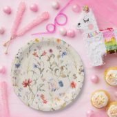 望峰カラフル水彩野花 ペーパープレート (パーティー)