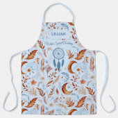 望峰シックなドリームキャッチャーとフローラル柄 エプロン (正面)