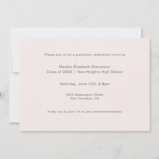 望峰モダン三撮フローラ卒業パーティー 招待状 (裏面)