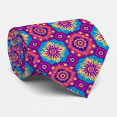 望峰鮮やかシック曼荼羅花柄 ネクタイ (ロール)