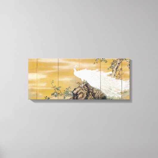 望月玉渓白牡フクロウ キャンバスプリント (正面)