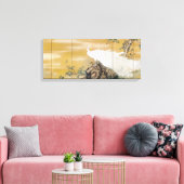 望月玉渓白牡フクロウ キャンバスプリント (インサイチュ (リビング))