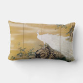 望月Gyokkeiの白のクジャク ランバークッション (裏面)